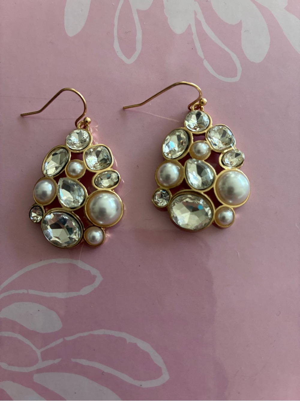 Natasha Couture Gold-Tone Pearl & Clear Crystal Earrings, new from Nordstrom